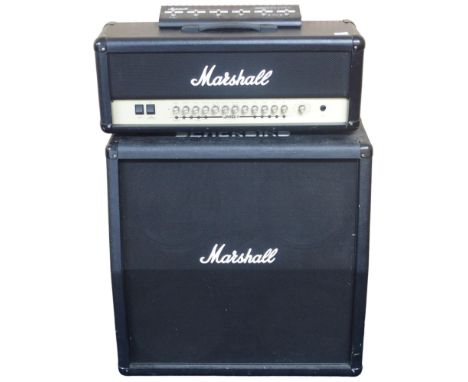 A Large Marshall 4x12 Slanted Cabinet Amplifier, 300W RMS, Model No: M41 2A, a Marshall JMD:1 Amplifier Head, 100 Watts, Mode