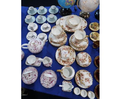 A Haviland &amp; Co Limoges porcelain breakfast and tea set, Royal Chelsea and Royal Worcester coffee cans Condition Report:A