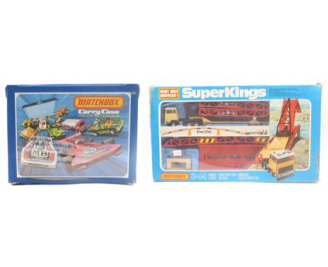 A boxed Matchbox SuperKings K-44 Bridge Layer set and a Collector's Carry Case, with contents (2) Condition Report:Available 