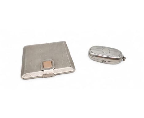 A silver powder compact, Birmingham 1909, and a silver Mappin &amp; Webb, sovereign case Birmingham 1914, 126gms (2) Conditio
