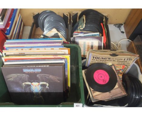 Three boxes of 45s vinyl records, comprising of predominantly Rock, Pop and Soul&nbsp;music. Artists are to include Prince, T