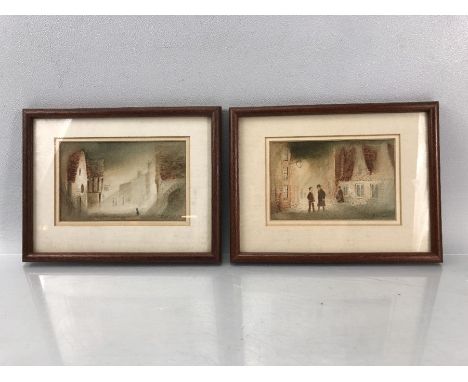 Bernard Wheadon (20thC). Pair The Old Alms Houses &amp;  Thames Street (both in Poole Dorset), watercolours, signed and title