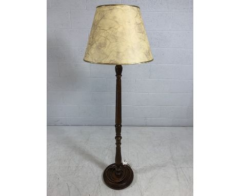 Ercol standard lamp with circular base and shade, approx height (excluding shade) 139cm