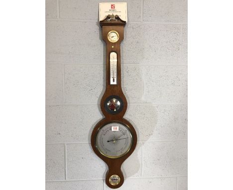 Aneroid wall barometer by Russell of Norwich, in mahogany case 