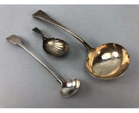 Collection of Georgian Silver flatware to include ladle by Richard Crossley