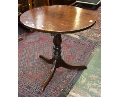 A George III mahogany circular tripod table, c,1800