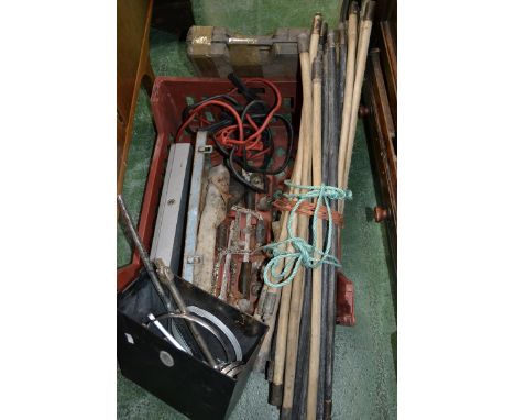 Tools - drain rods; socket sets; jump leads etc.