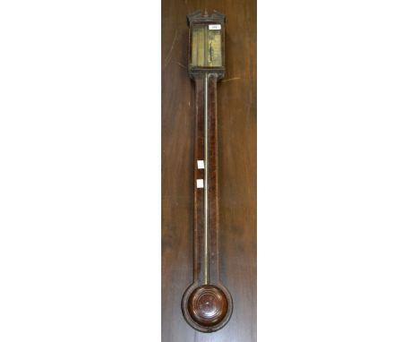 A Vecchio Nottingham mahogany cased stick barometer.