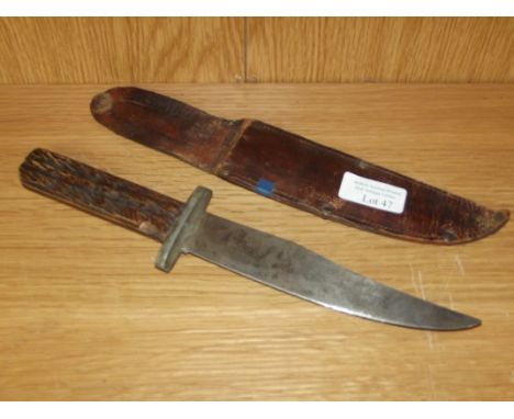 Vintage Bowie type knife and sheath 