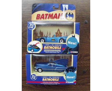 Two Corgi DC comics model Batmobiles