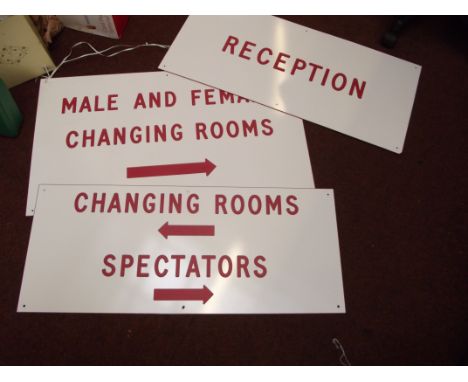 3 vintage swimming baths metal signs