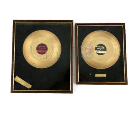 Terrahawks - Two 'Kate Kestrel Anderburr Records' gold discs used in the production of Terrahawks, the 1980s British science 