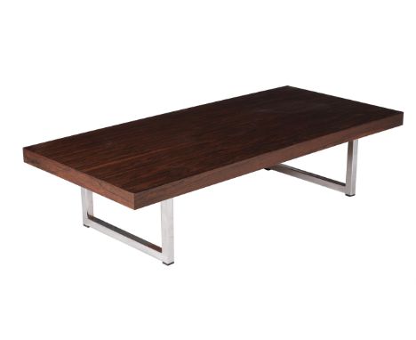 Y Gordon Russell, Prestige, a rosewood and chrome low centre table, 1970s, 38cm high, 138cm long, 72cm widePlease note: Drewe