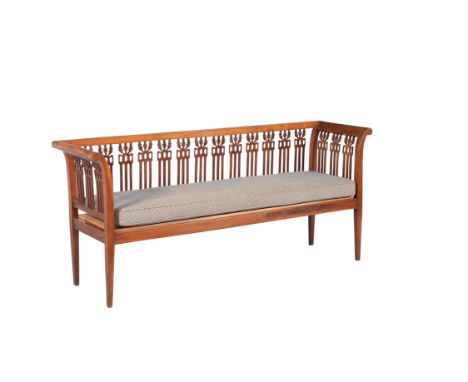 A North European walnut bench, mid 19th century, possibly incorporating fruitwood, 84cm high, 188cm wide, 51cm deepCondition 