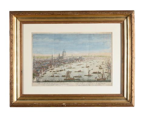 Thomas Bowles after Bowles & Mellish, South west Prospect of London, from Somerset Gardens to the Tower, title in English and