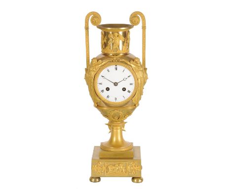 A French Empire ormolu 'amphora' mantel clockThe case in the Manner of Pierre-Philippe Thomire, Paris, early 19th century The