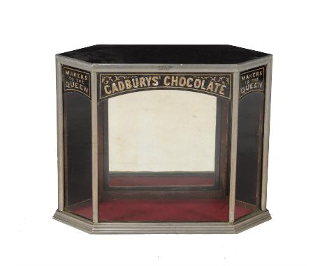 A Victorian Cadburys' Chocolate shop display cabinet, second half 19th century, with mother-of-pearl lettering CADBURYS' CHOC