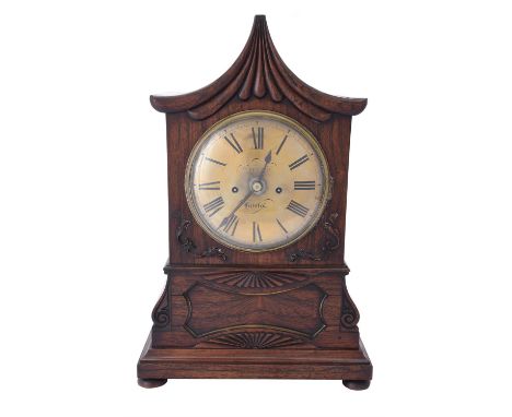 Y A William IV rosewood cased bracket clock, Taylor, Bristol, circa 1835, the eight-day bell striking movement with 9.5inch b