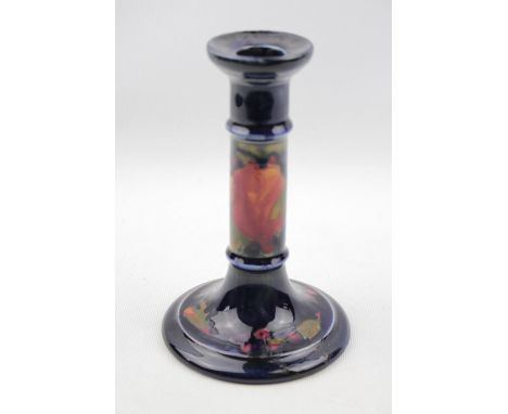 Moorcroft Pomegranate pattern candlestick with impressed mark to base 