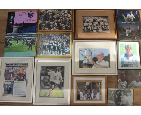 Spurs Memorabilia Collection inc 1960-61 Double Side. Collection of 13 items of Spurs football memorabilia including framed p