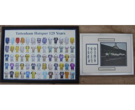 Spurs Tottenham Hotspur 125 Years (53cm by 45cm) &amp; Double Winners 1960-61 (33cm by 43cm) Framed Displays 