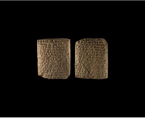 Ca.16th-15th century BC.&nbsp;A Middle Babylonian or Middle Assyrian letter written in Akkadian comprising; a pillow-shaped c