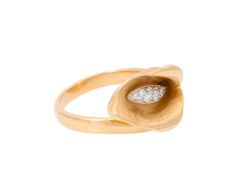 ANNAMARIA CAMMILLI Ring "Calla" mit Brillanten zus. ca. 0,1 ct, ca. WEISS (H)/VS-SI, NP: ca. 1.500 €, GG 18K, 6,9 g, RW: 55, 