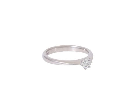 WEMPE Ring mit Brillant Solitaire von 0,26 ct, FW (G)/SI, WG 18K, 3,5 gr, RW: 53, KP: 1.425 € (2017), 21. Jh., neuwertig, mit