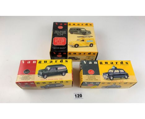 Boxed Vanguards Special Limited Edition of Post Office Telephones Service Vans, boxed Vanguards Austin 7 Mini and boxed Vangu