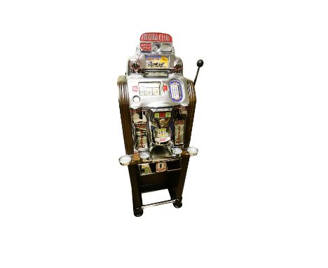 Jennings Prospector 1946 Club Console Machine. The Prospector Club Console was introduced in 1946, which incorporated a huge 