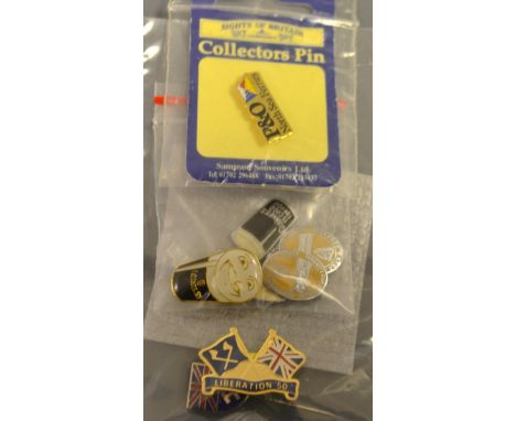 Enamel Badges - Liberation of Jersey; Guiness cuff links, P&O ferries 