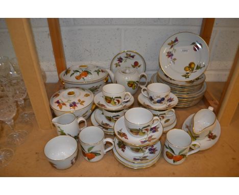 A Royal Worcester Evesham pattern dinner and table service inc. cups, saucers, teapot, jug etc., printed marks qty 