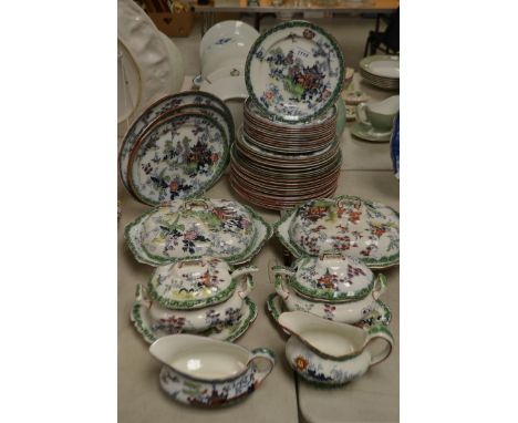 A T.G.Green Manila dinner service, vegetable dishes and covers, sauce boat and ladle, various plates, serving plates  