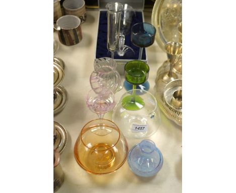 Glass -A Caithness etched golfing bowl, another, wedding celebration ,other Caithness including vases,candle stick holders ; 