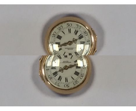 Keltz (Strasbourg) - A lady's French gold cased fob watch, the white enamel dial with Roman hours and Arabic minute markers, 