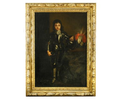 Follower of Sir Anthony van Dyck (Flemish, 1599-1641) Portrait of King Charles II, when Prince of Wales, standing, full lengt