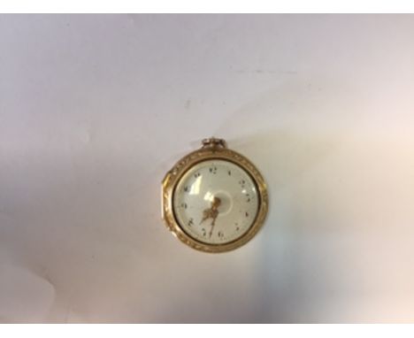 T & J Barton, Manchester - A gold pair cased pocket watch, with white enamel dial printed in black with Arabic numerals, the 