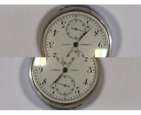 E Gubelin, Lucerne - a Swiss metalwares cased (.900) open face pocket watch the white enamel dial printed in black with Arabi