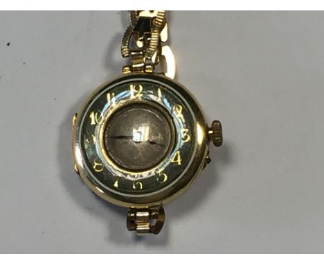 Rolex - A Lady's 18ct gold cased wristwatch, silvered dial with grey enamel band to the bezel with Arabic numerals, case impo