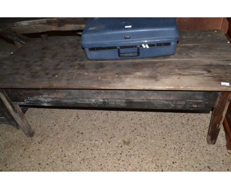 Stained pine work bench, 180cm wide