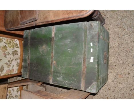 Green painted pine trunk