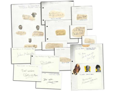 TV, Film Entertainment Collection 3.  150+ autographs including Hattie Jacques irregular cut autograph attached to A4 page.  