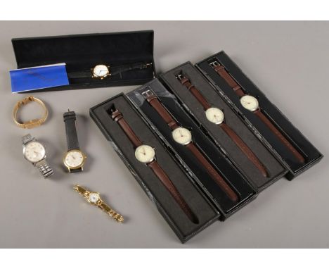 A collection of ladies and gents watches. Includes boxed examples, Swiss Emperor and Zenith manual examples etc.  