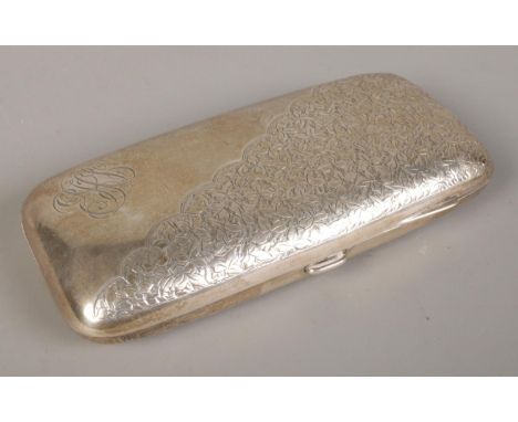 A silver cigarette case. Assayed Birmingham 1901 by  William Hair Haseler. 120g  