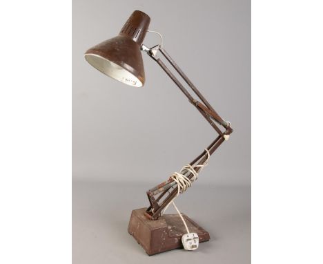 A vintage Swedish anglepoise lamp with enamel shade.  