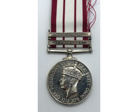 A Naval General Service Medal, marked R for Replacement/Replica, with (genuine) Yangtze 1949 and Minesweeping 1945-51 bars