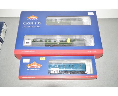 Bachmann Branchline: a 00-gauge Class 105 tea car DMU set, (boxed); together with a 00-gauge 50ft. parcel van, (boxed).