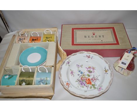 Royal Doulton: "Paisley Shawl"; a Myson hand painted bowl; and a Susie Cooper set of six coffee cups and saucers in box.