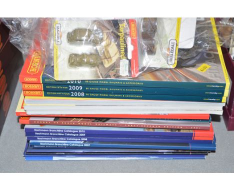 A quantity of Hornby and Bachmann Branch Line catalogues; and Hornby Skaledale 00-gauge scale models.