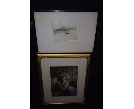 An etching, by Minna Bolingbrok - 'Venice', initials, inscribed and dated 1900 to plate, signed to mount; together with a Bax